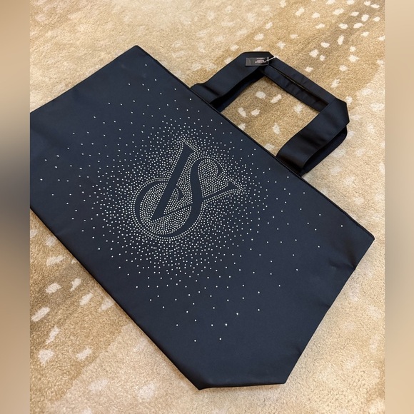 Victoria Secret NWT Holiday 2024 black rhinestone logo tote - Picture 3 of 9